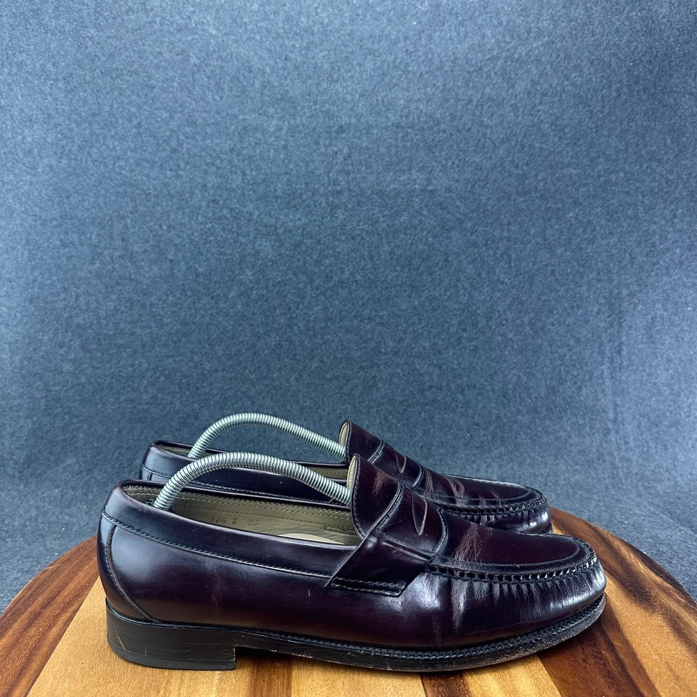 SAS Mens Handsewn Leather Penny Loafers Burgundy 11.5S H5449794 Made in USA